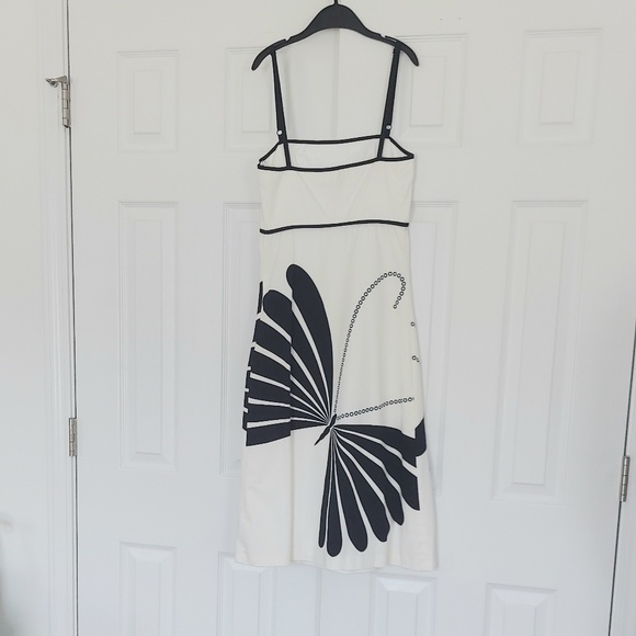 Woman cocktail white/black dress - Picture 2 of 2